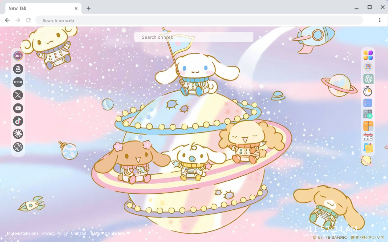 Cute Cinnamoroll Pastel Space Live Wallpaper - 截图 3