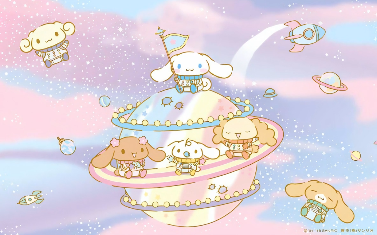Cute Cinnamoroll Pastel Space Live Wallpaper - 截图 4