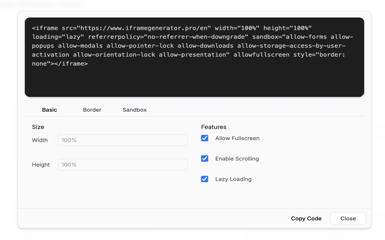 IFrame Generator - 截图 2