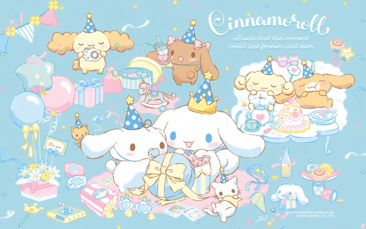 Cinnamoroll Pastel Party Live Wallpaper New Tab - 截图 3