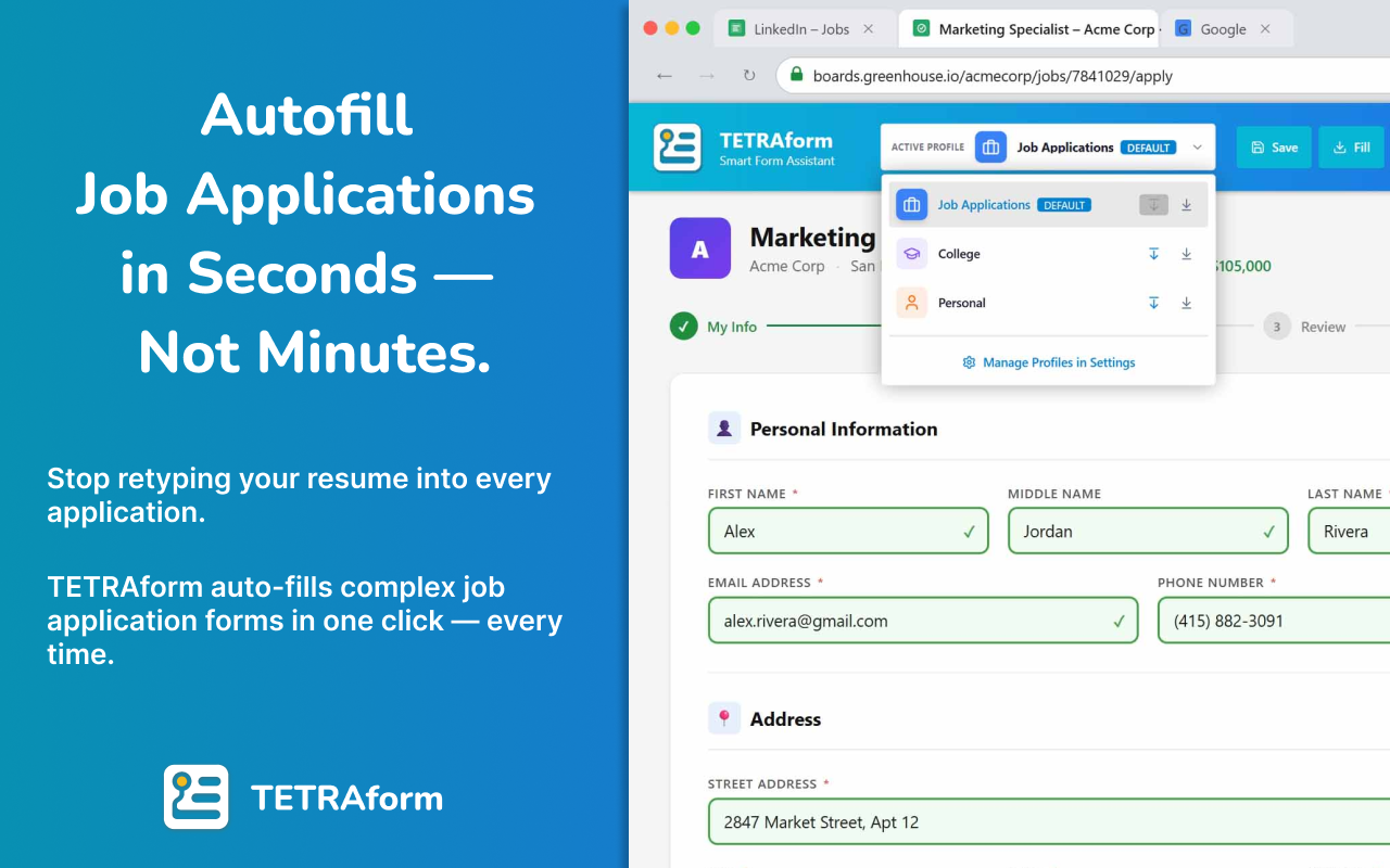 Form Autofill & Filler - TETRAform - 截图 2