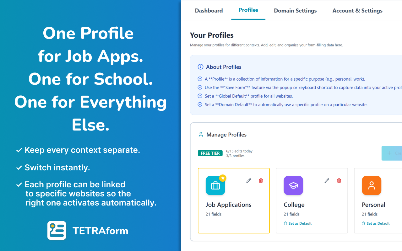 Form Autofill & Filler - TETRAform - 截图 4