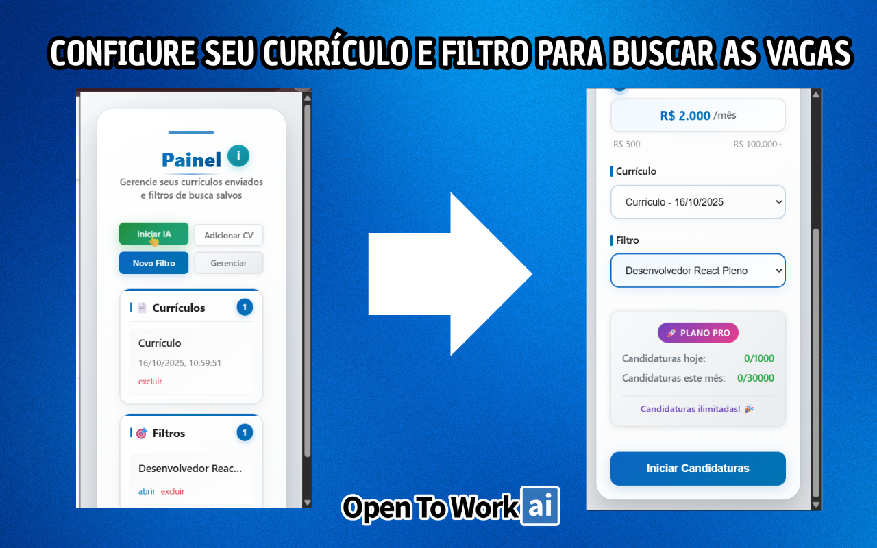 Open To Work AI - Candidaturas Automáticas no LinkedIn - 截图 1