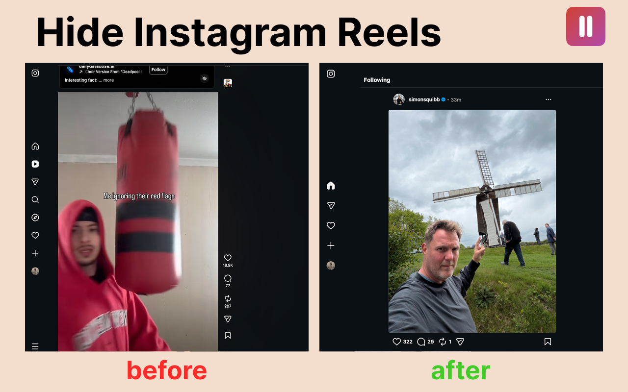 Nope – Hide YouTube Shorts, Instagram Reels & Distractions - 截图 1