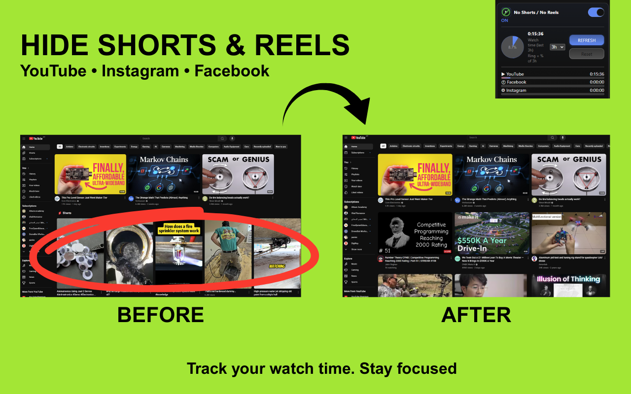 Focus Shield: No Shorts & Reels - 截图 3