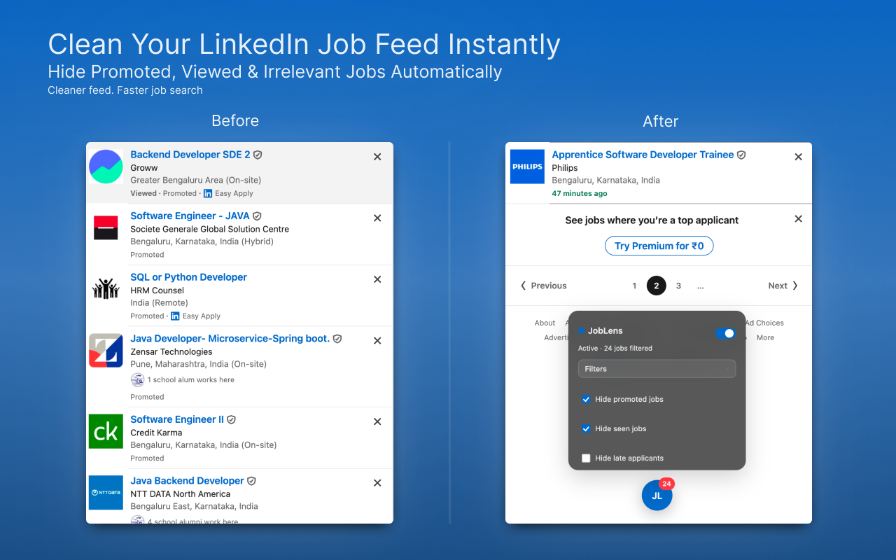 LinkedIn JobLens — Smart Job Filters - 截图 4