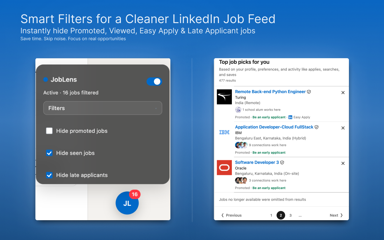 LinkedIn JobLens — Smart Job Filters - 截图 5