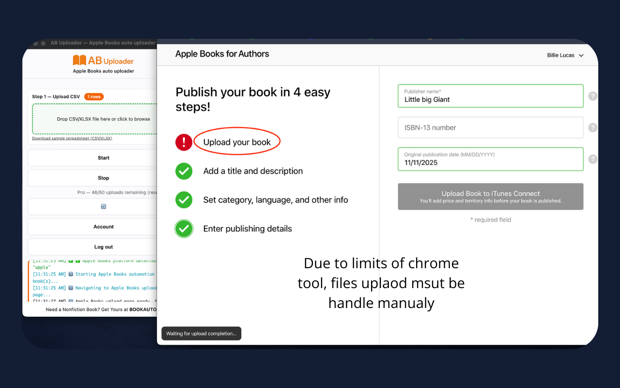 AB Uploader — Apple Books auto uploader - 截图 3