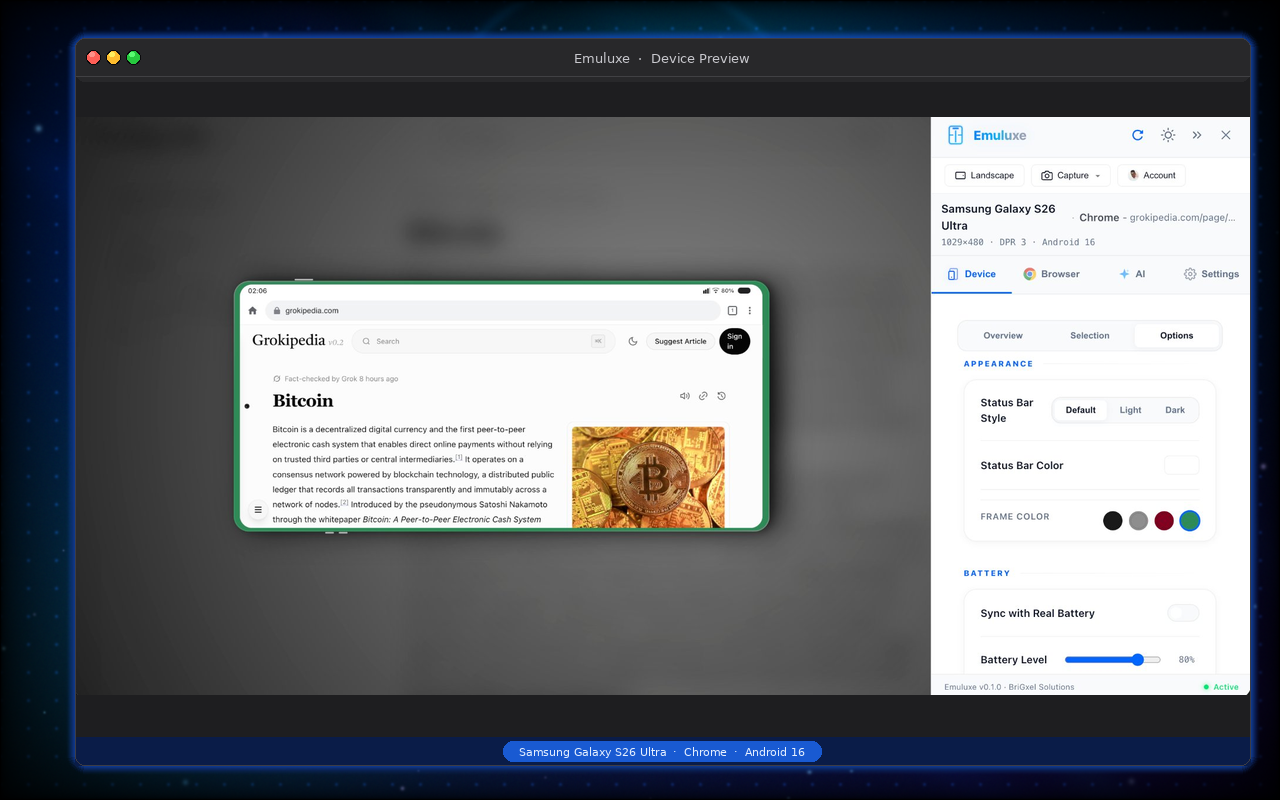 Emuluxe: High-Fidelity Mobile Simulation for Chrome - 截图 2