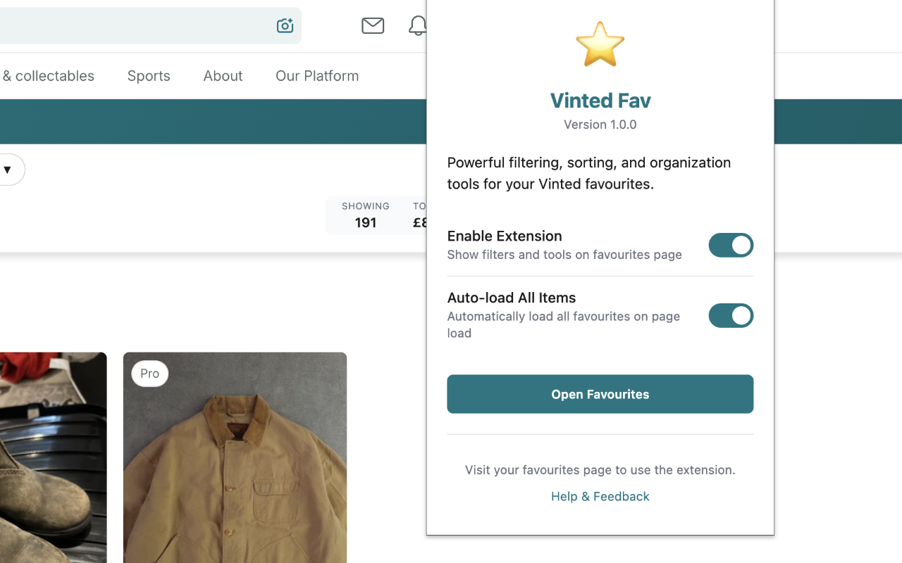 Vinted Favs - Filter & Sort - 截图 3