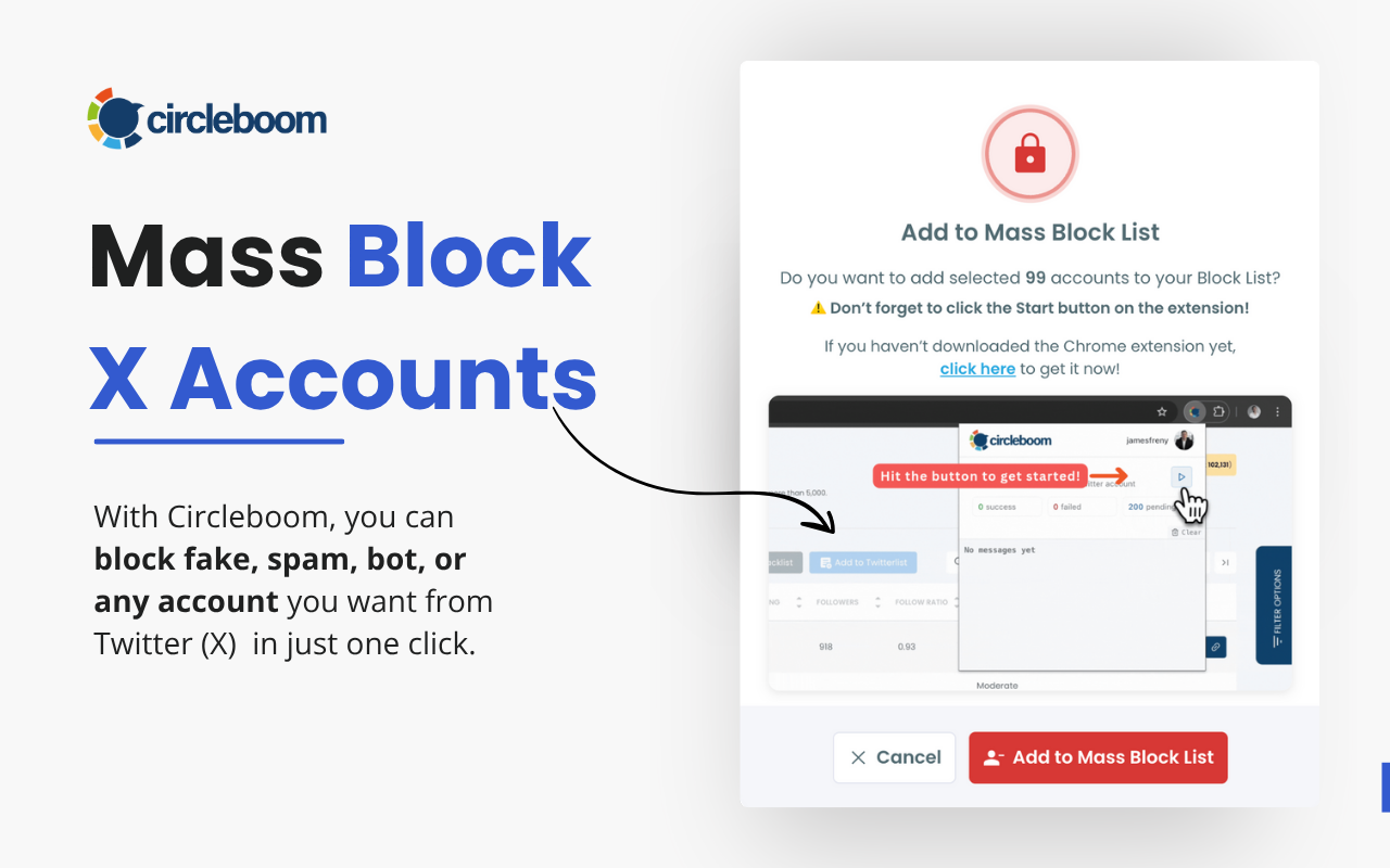 Twitter (X) Mass Blocker - 截图 3