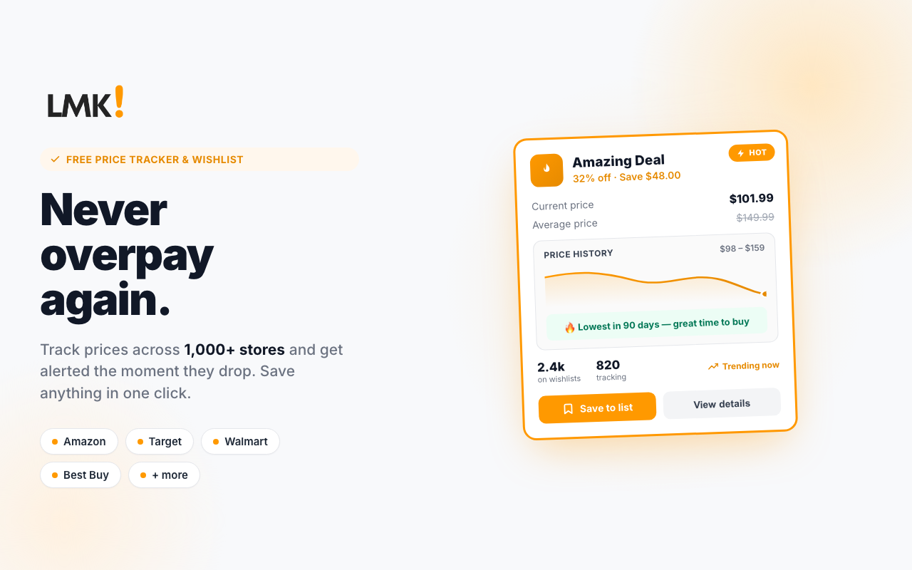 LMK.today - Wishlist & Price Tracker - 截图 3