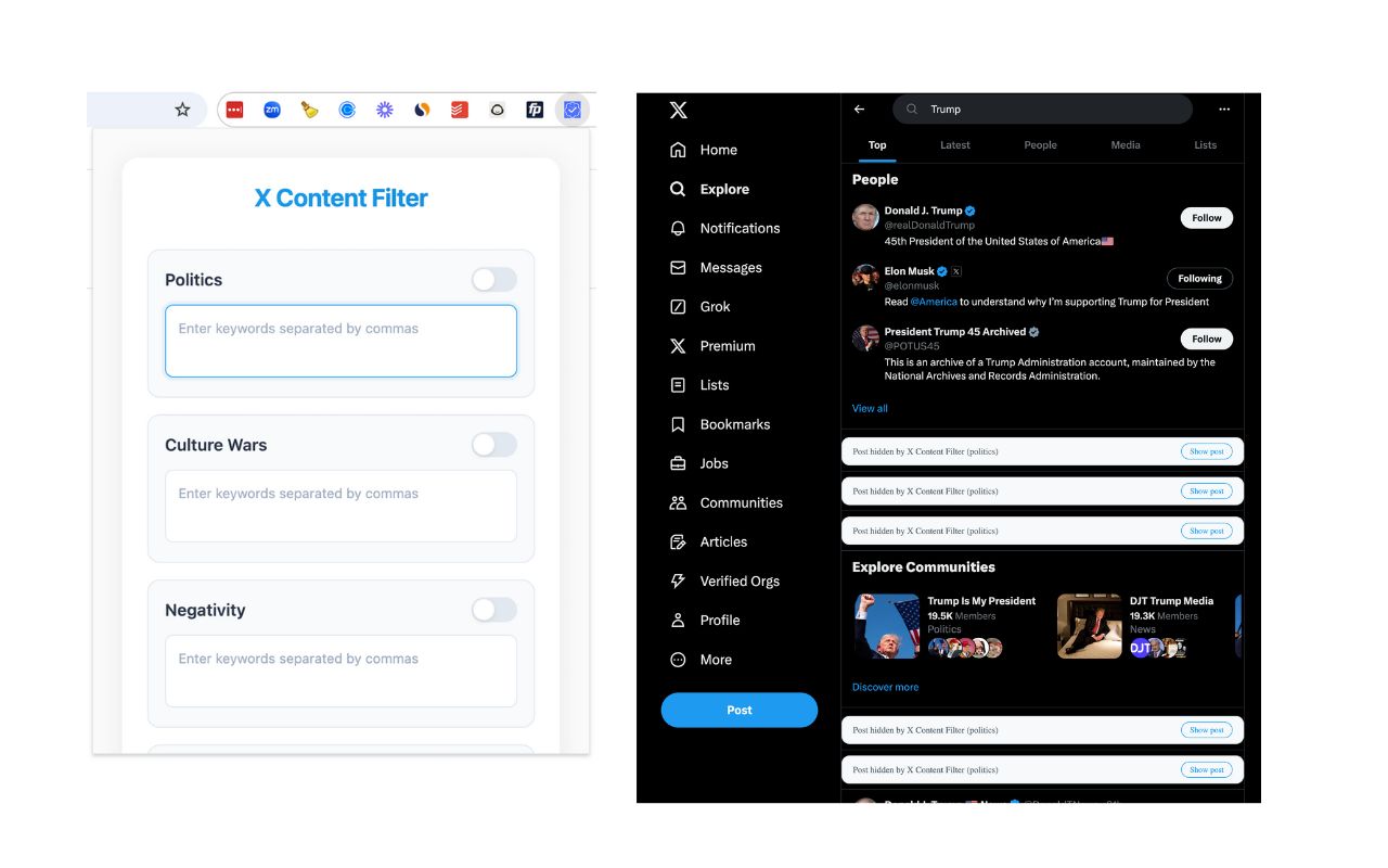 X Content Filter - 截图 1