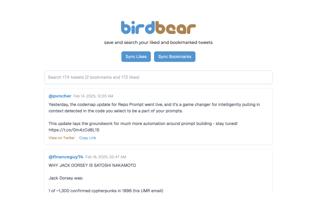 BirdBear Chrome extension - 截图 1