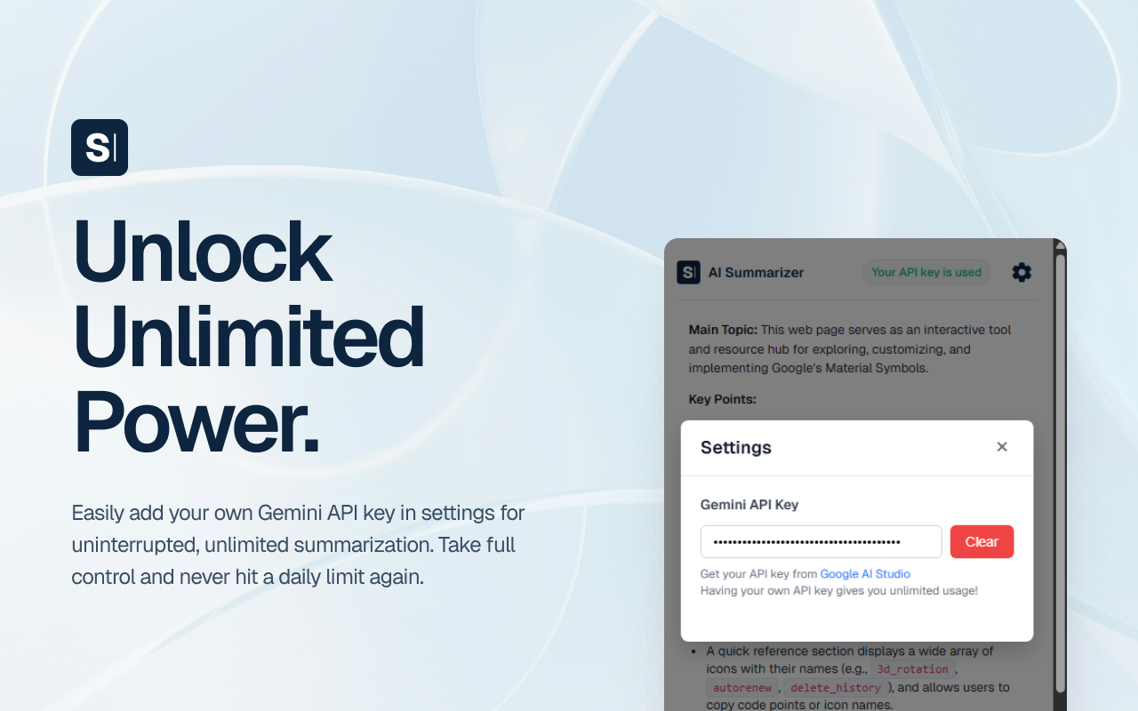 Summarize Text: Free AI-powered tool using Google Gemini - 截图 2