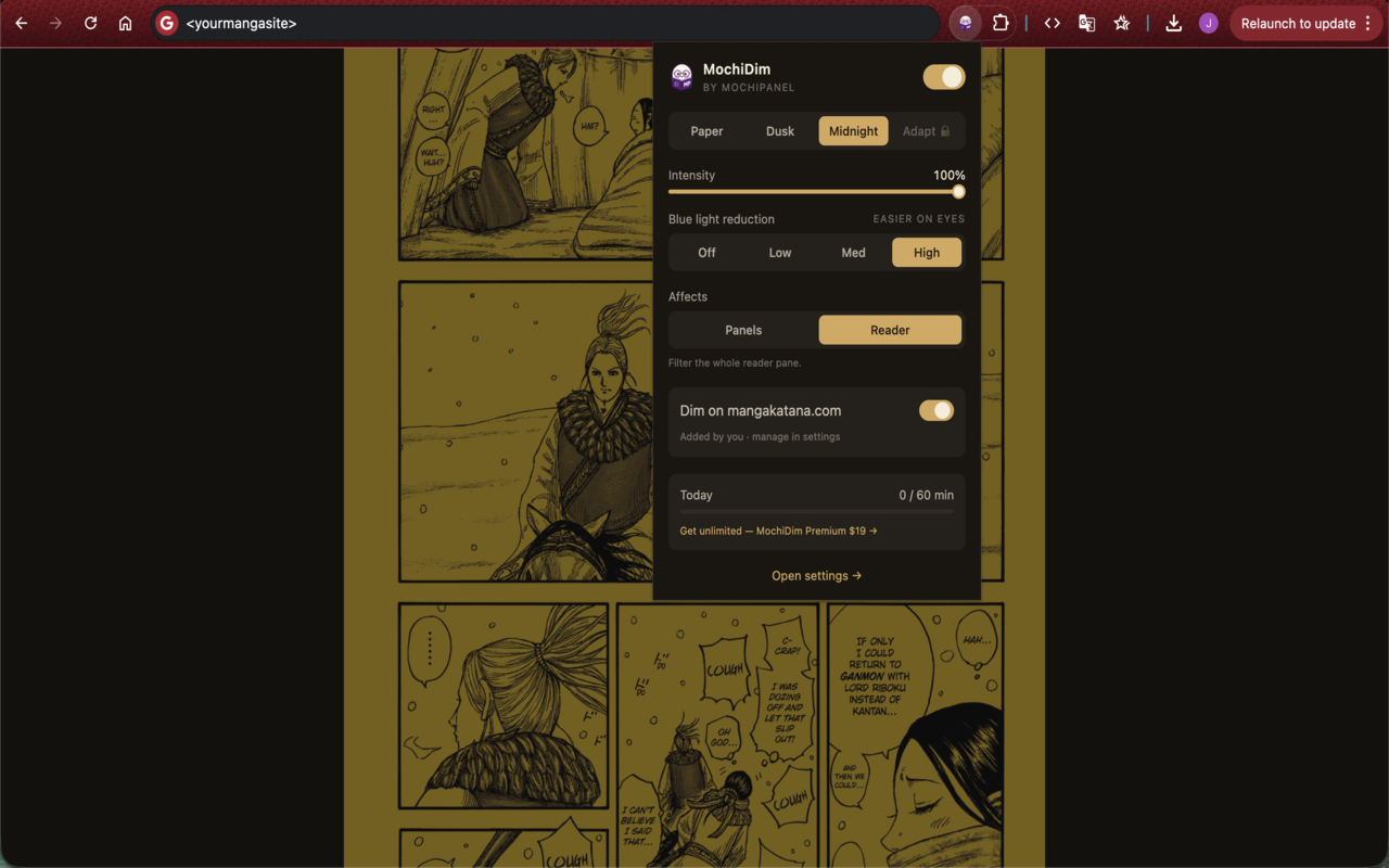 MochiDim — Dark Mode & Blue Light Filter for Manga, Comics & Any Image - 截图 1