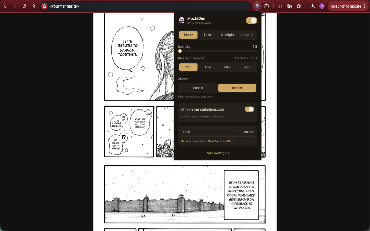 MochiDim — Dark Mode & Blue Light Filter for Manga, Comics & Any Image - 截图 2