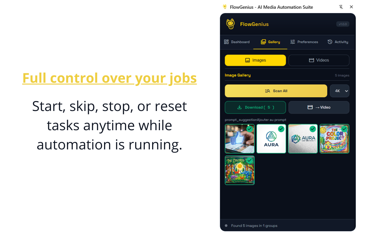FlowGenius — VEO AI Video Automation, Bulk Generator & Auto Download - 截图 2