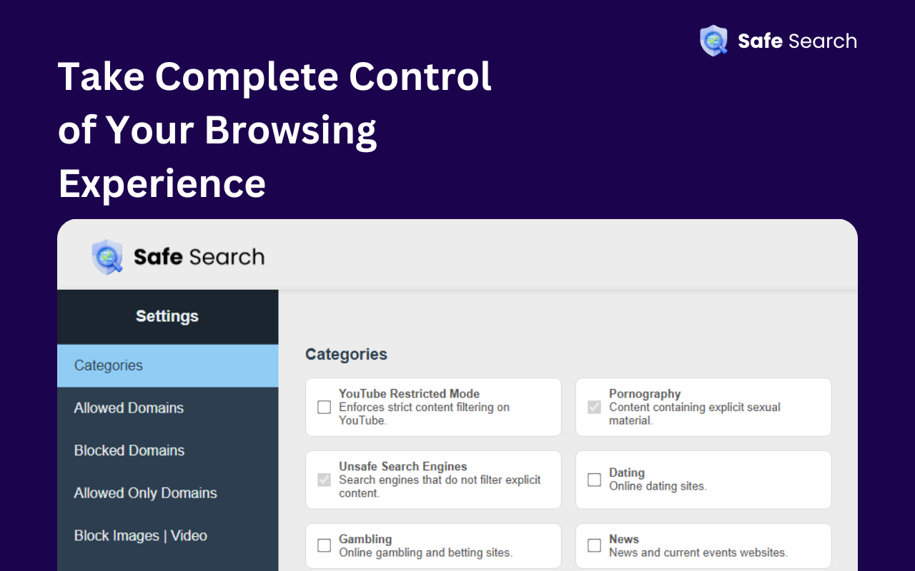 SafeSearch - Web Filter for Safe Browsing & Search - 截图 2