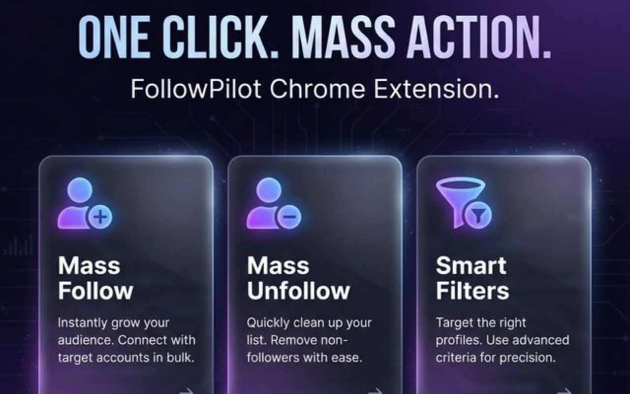 FollowPilot - X (Twitter) 自动关注和取消关注 - 截图 3