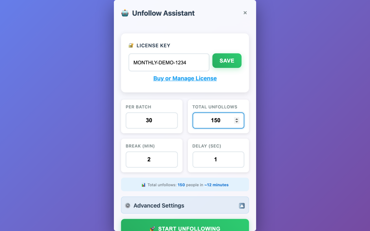 Mass Unfollow for X (Twitter) - 截图 4