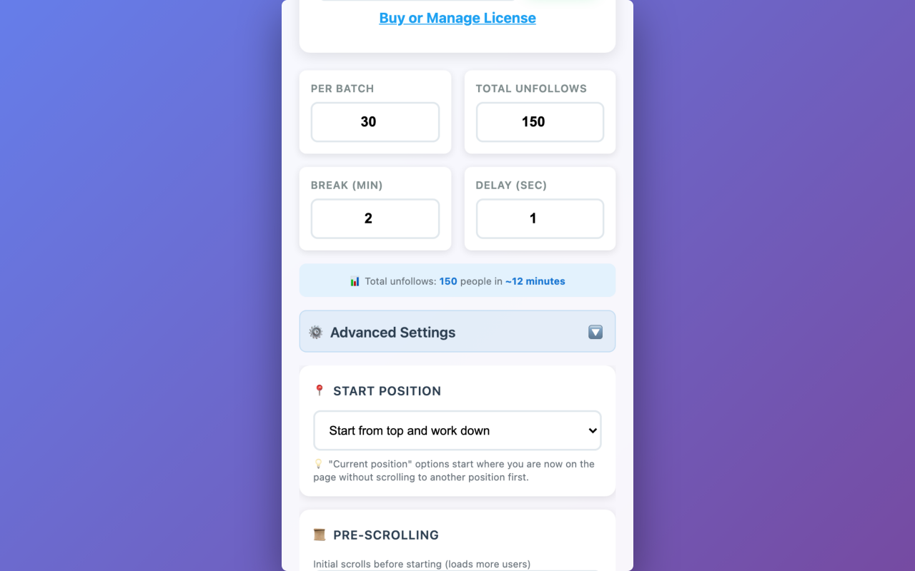 Mass Unfollow for X (Twitter) - 截图 5