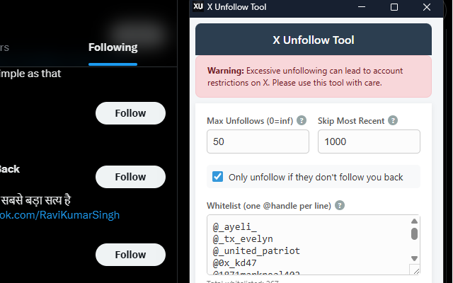 X-Unfollow Tool - 截图 1