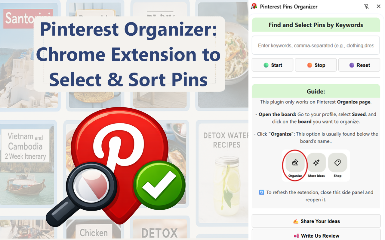 Pinterest Pins Organizer - 截图 1