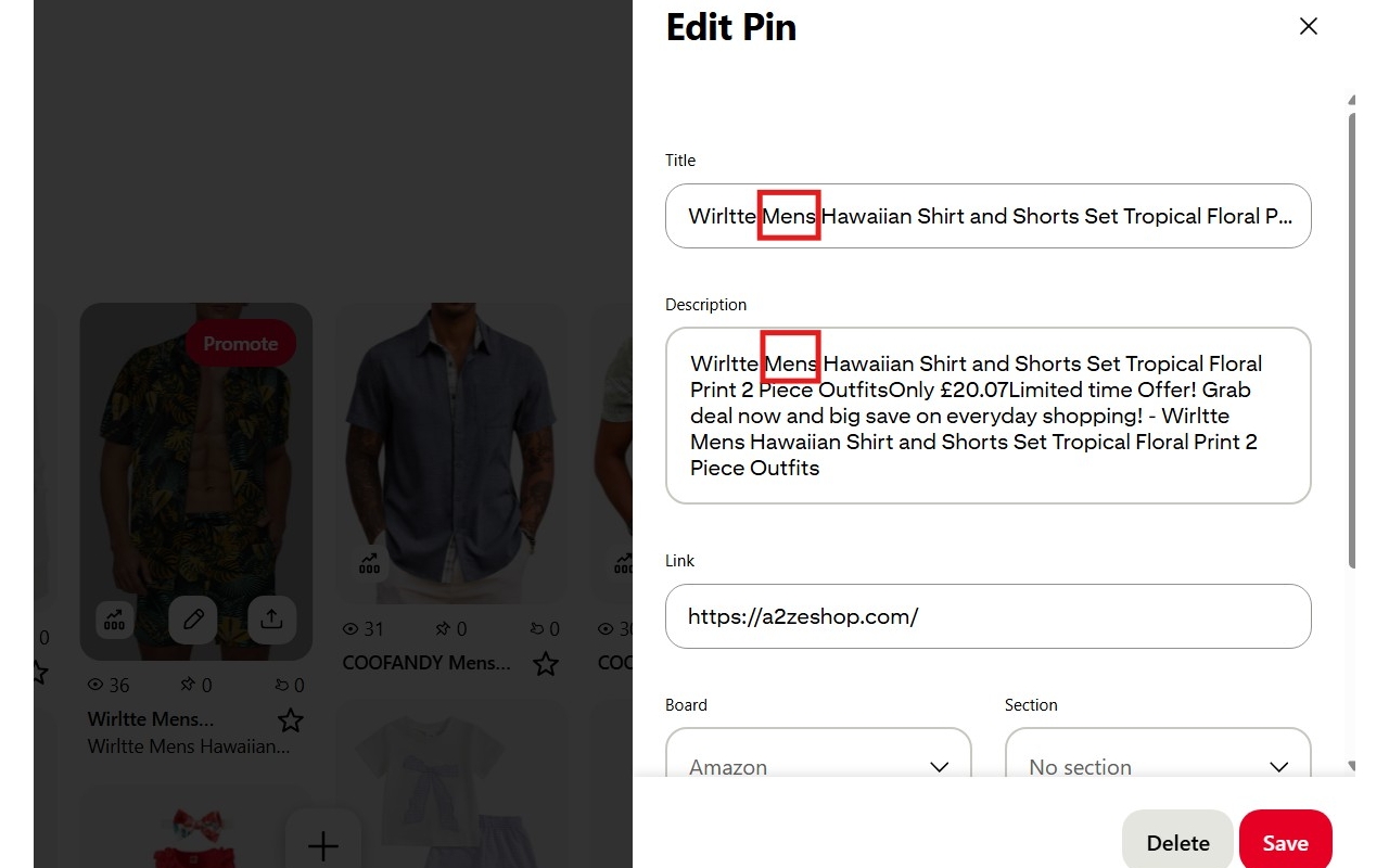 Pinterest Pins Organizer - 截图 3