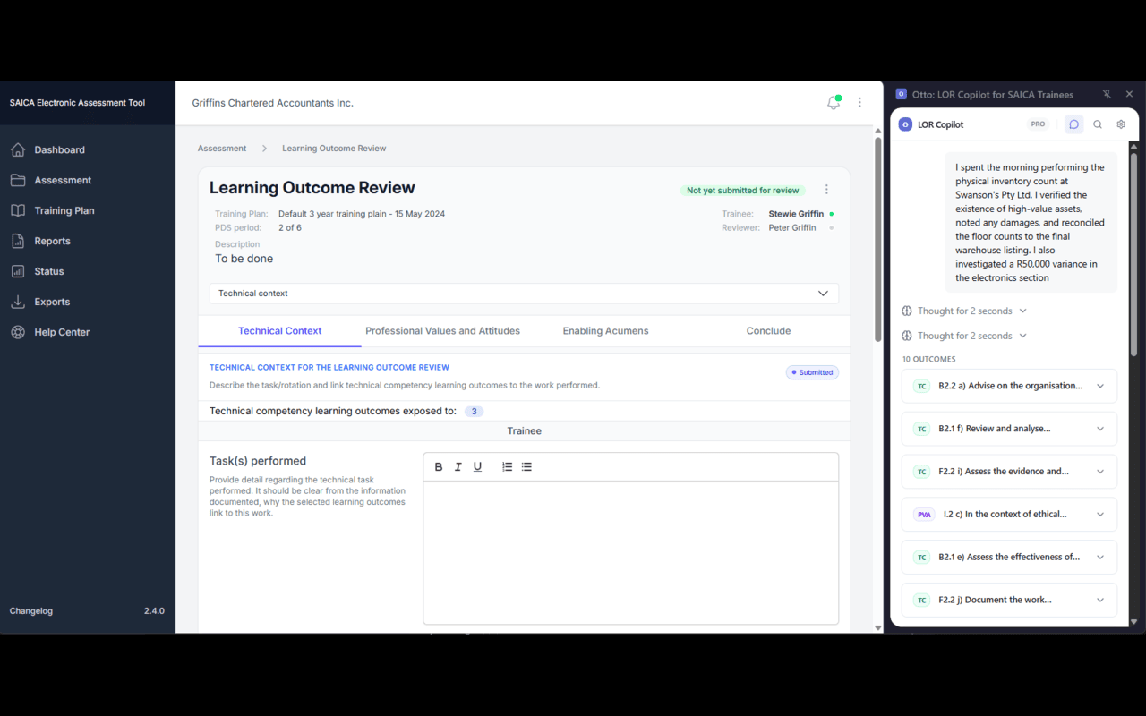 LOR Copilot for SAICA Trainees by Otto AI - 截图 5