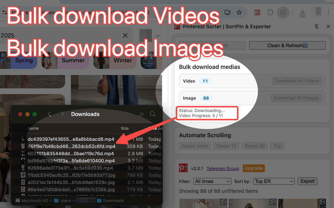 Pinterest sort extension Plus - Pinterest Sorter - SortPin - 截图 3