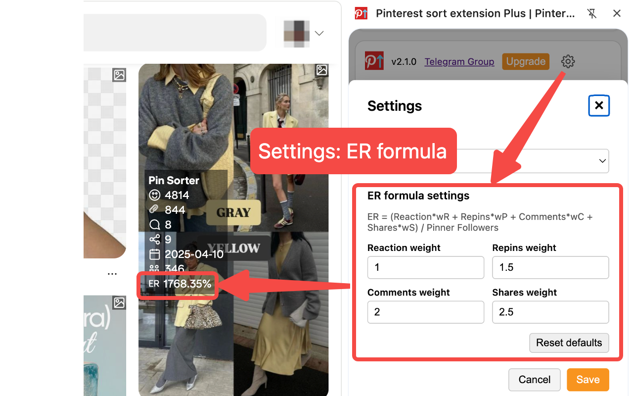 Pinterest sort extension Plus - Pinterest Sorter - SortPin - 截图 4