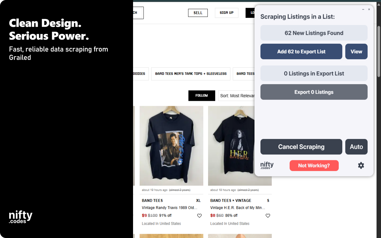 Grailed Scraper:导出商品、卖家、评论等 - 截图 4