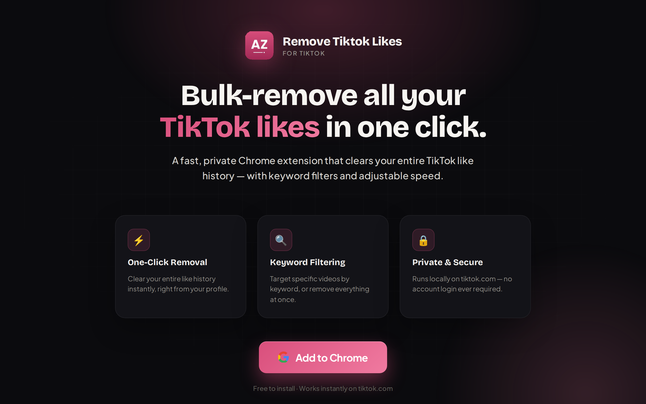 Remove TikTok Likes – Bulk Unlike Tool - 截图 1
