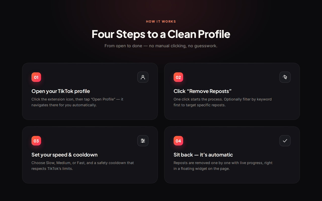 TikTok Repost Remover — Bulk Unrepost - 截图 2