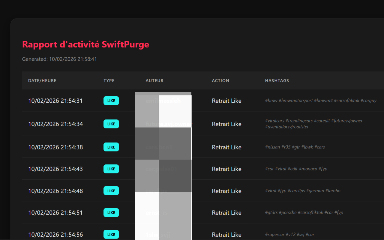SwiftPurge: TikTok Cleaner - 截图 1