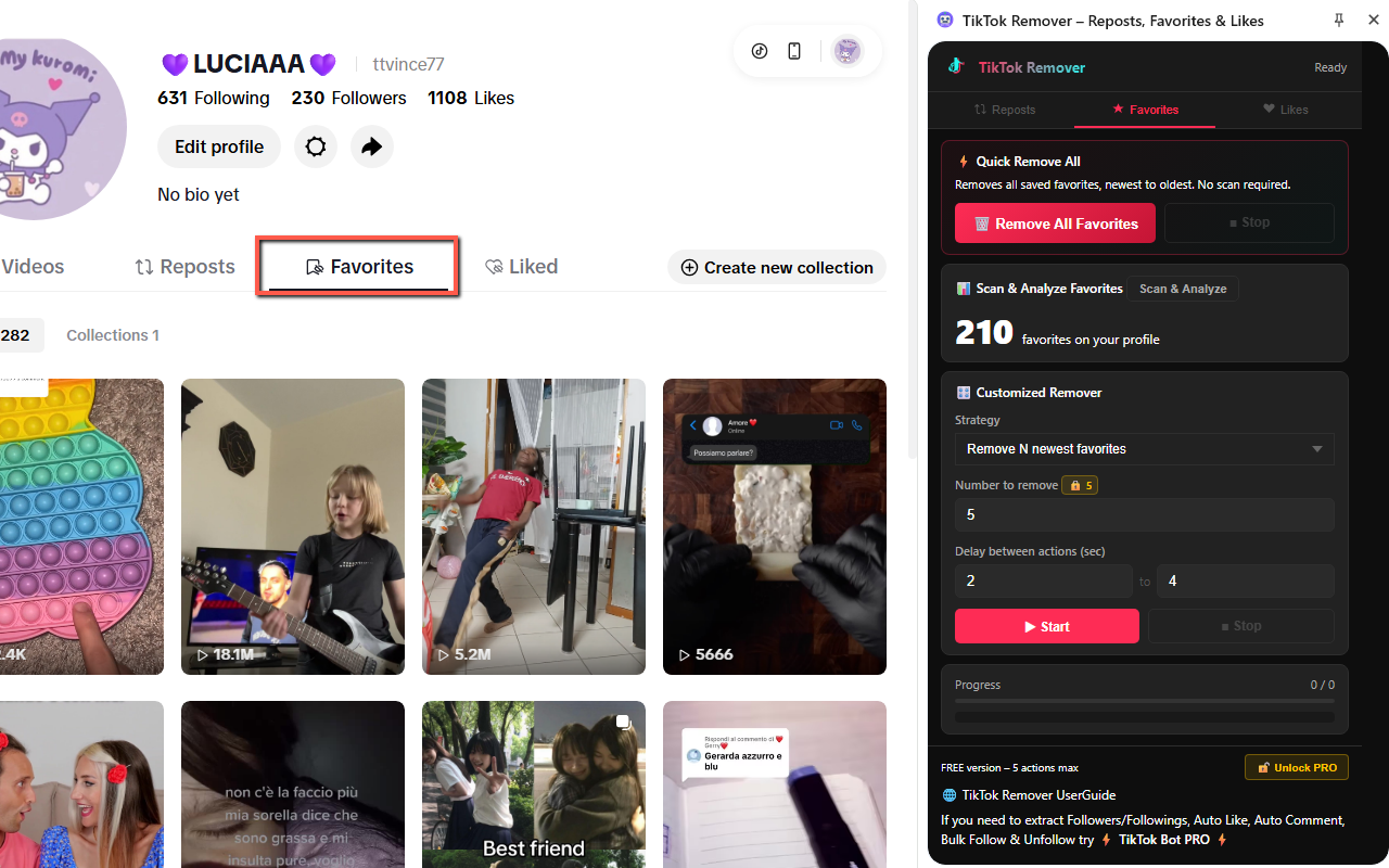 TikTok Remover – Reposts, Favorites & Likes - 截图 3