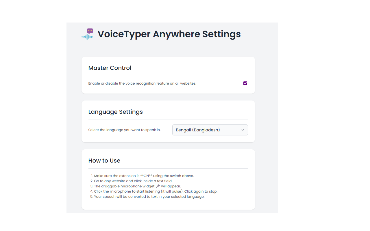 VoiceTyper Anywhere - Speech-To-Text Typing - 截图 1