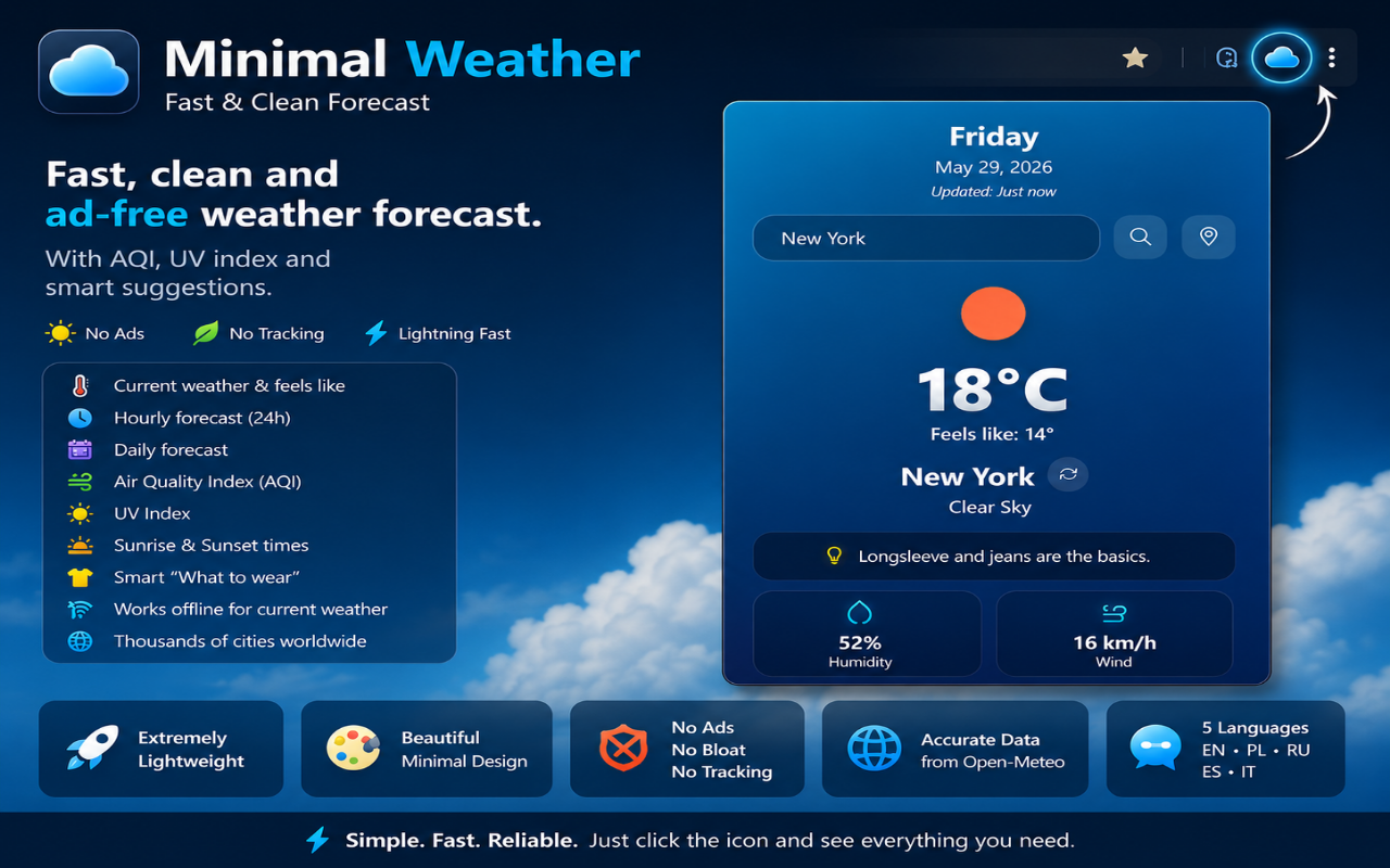 Minimal Weather - Fast & Clean Forecast - 截图 1