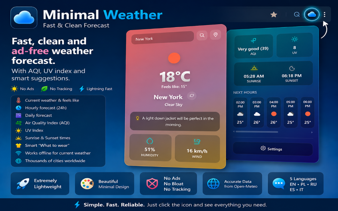 Minimal Weather - Fast & Clean Forecast - 截图 2