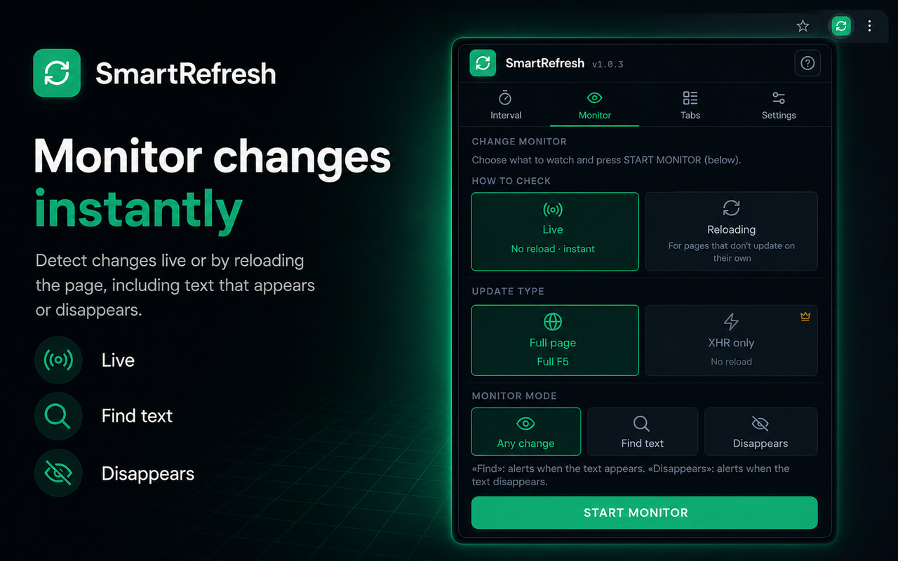 SmartRefresh – Auto Refresh & Page Monitor - 截图 3