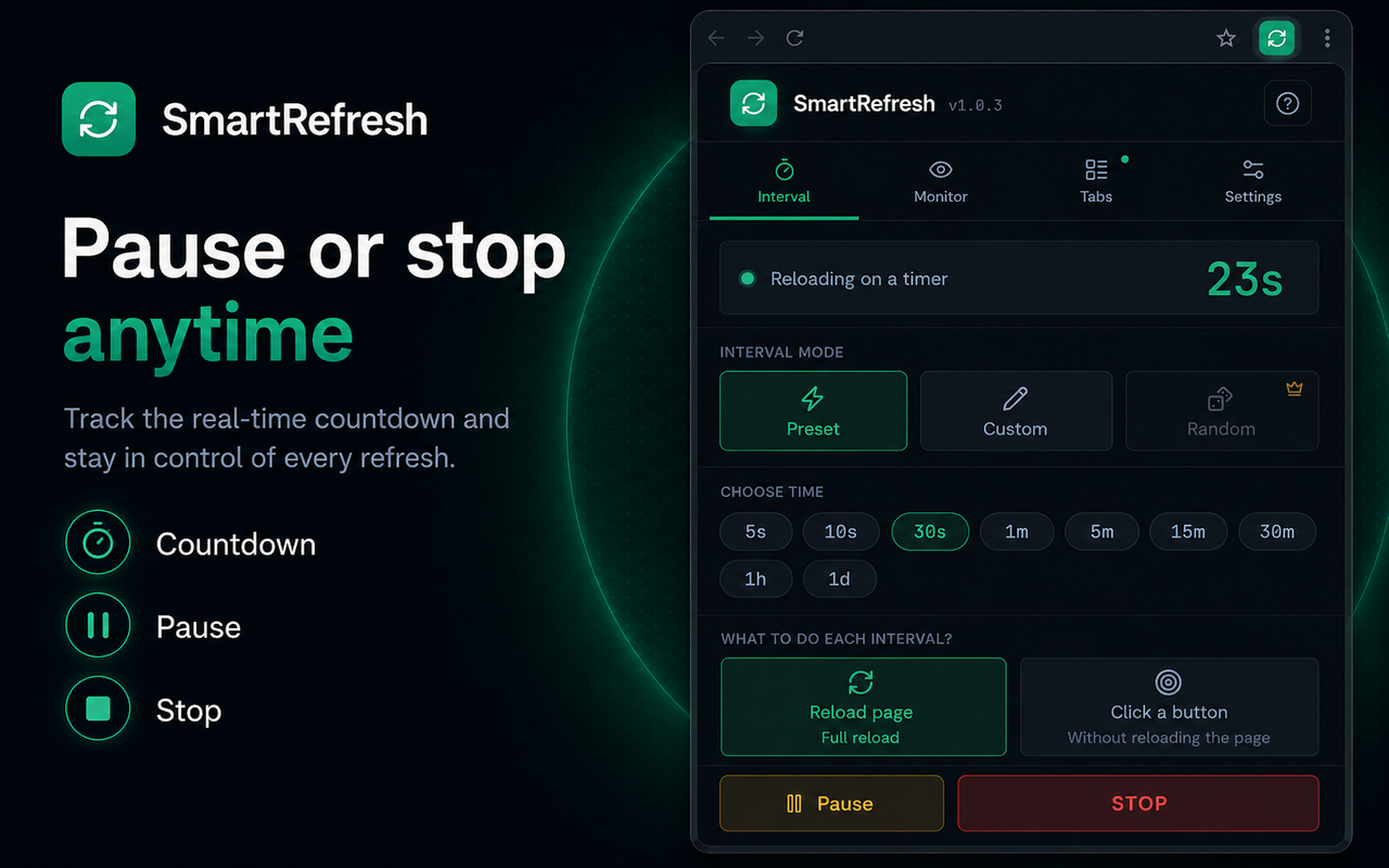 SmartRefresh – Auto Refresh & Page Monitor - 截图 4