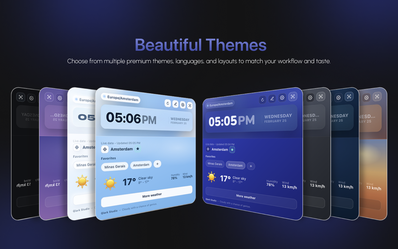 Qlock — Clock & Weather Widget - 截图 1