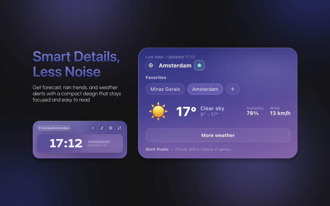 Qlock — Clock & Weather Widget - 截图 2