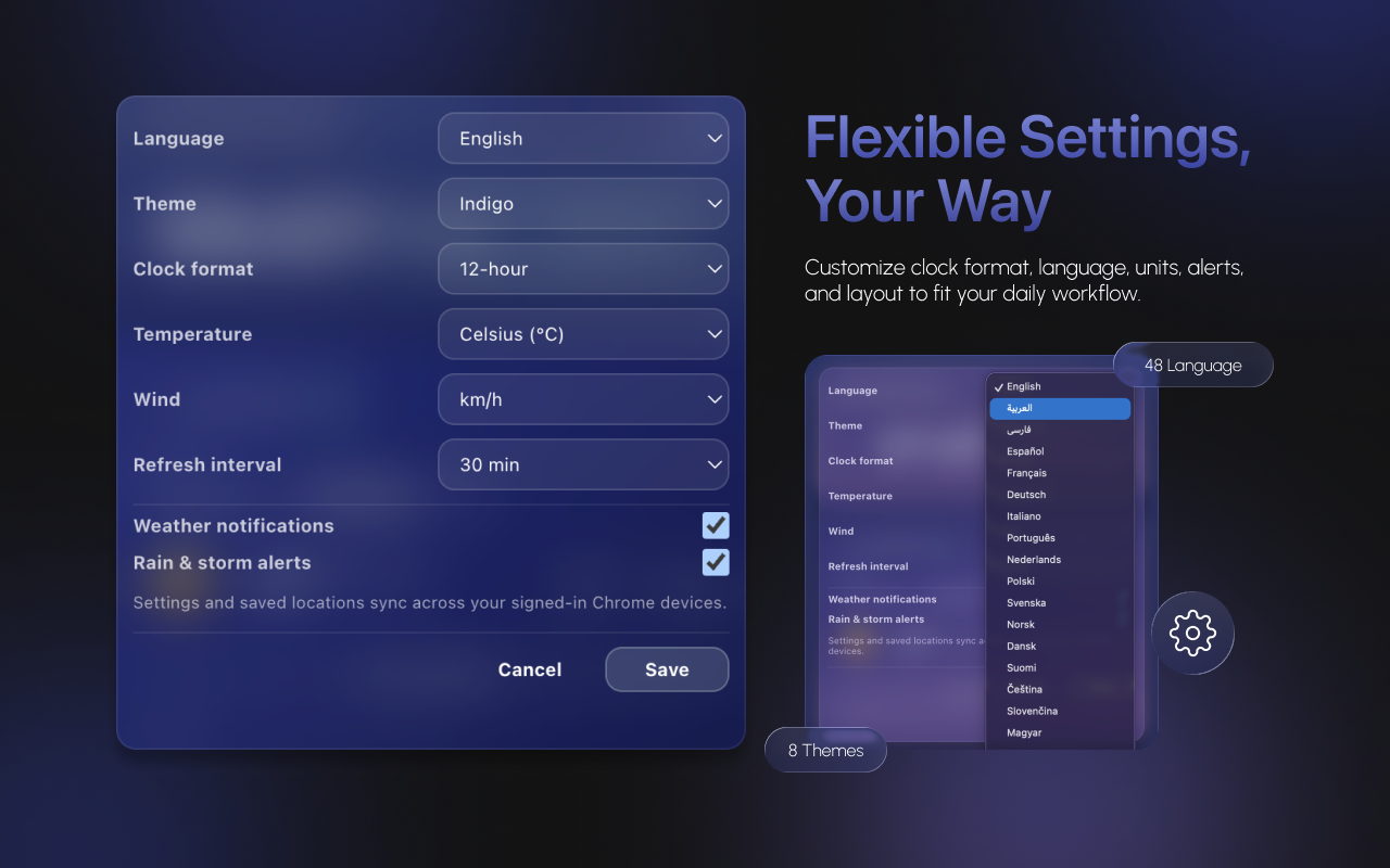 Qlock — Clock & Weather Widget - 截图 3