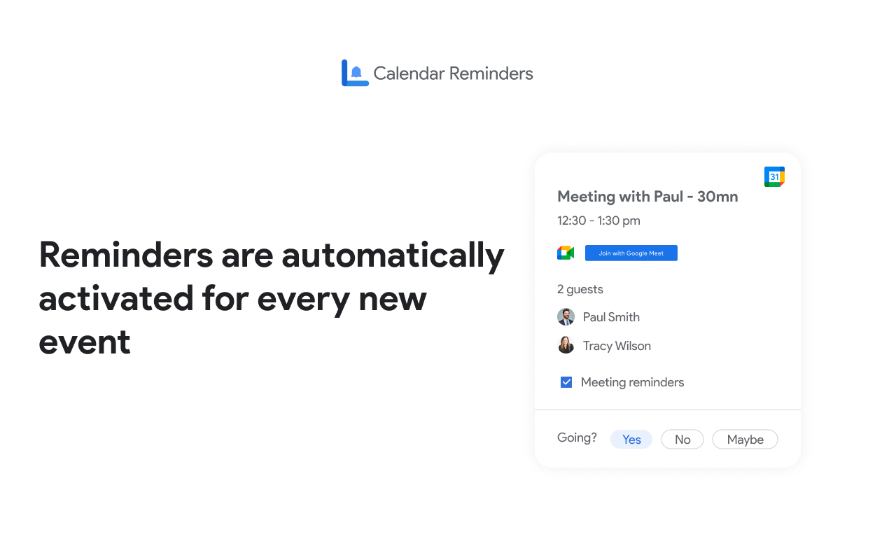 Calendar Reminders: Event Notifications for Google Calendar™ - 截图 1