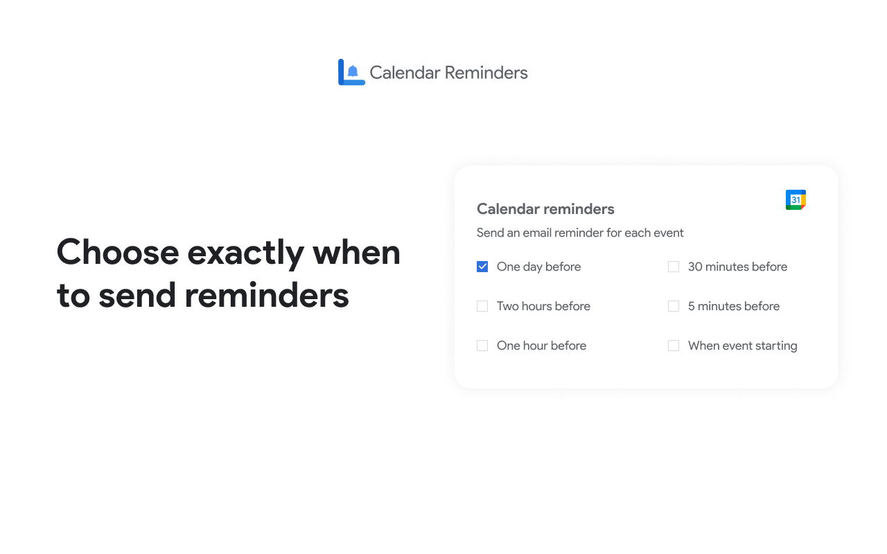 Calendar Reminders: Event Notifications for Google Calendar™ - 截图 3