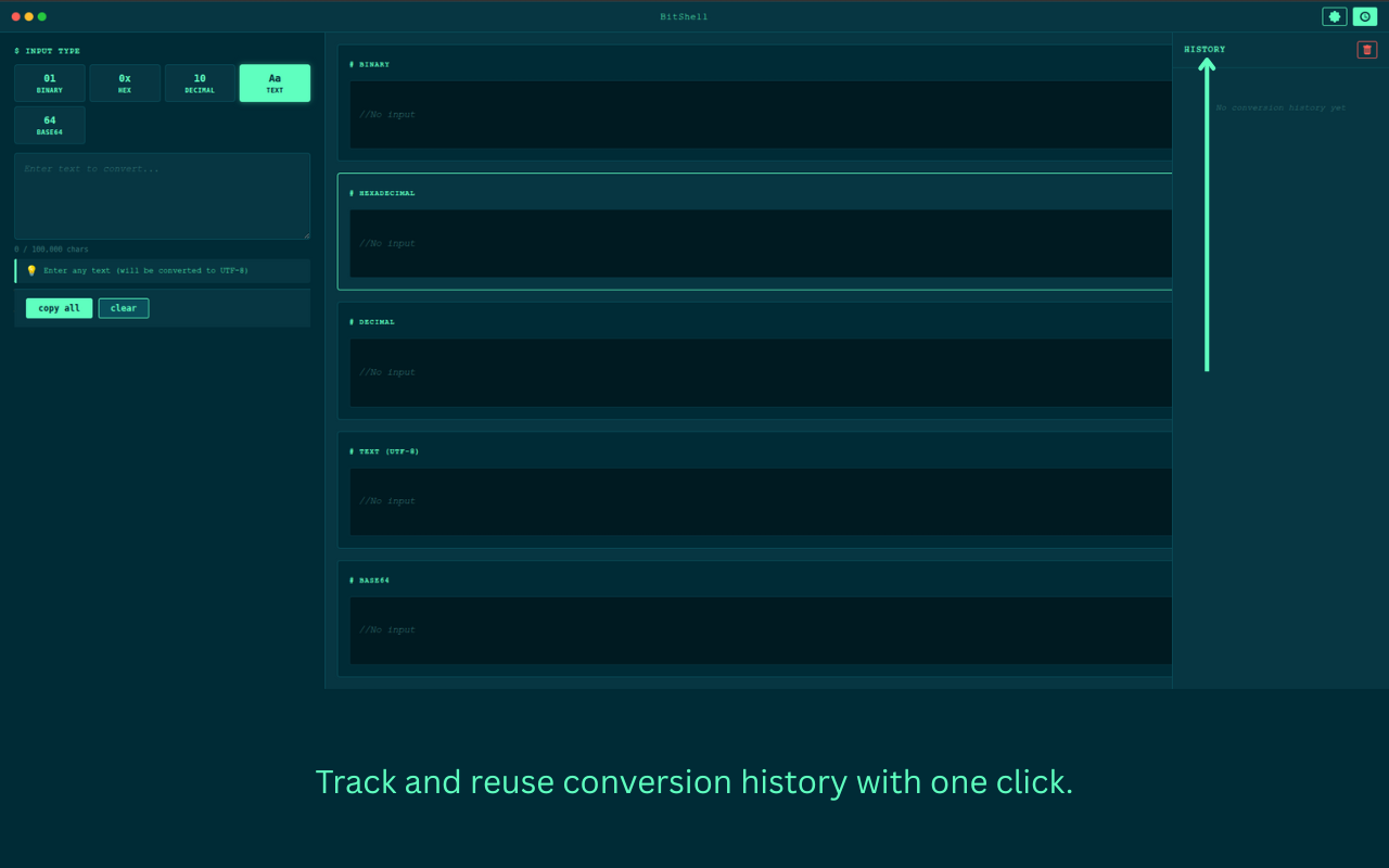 BitShell - Binary, Hex & Base64 Converter - 截图 3