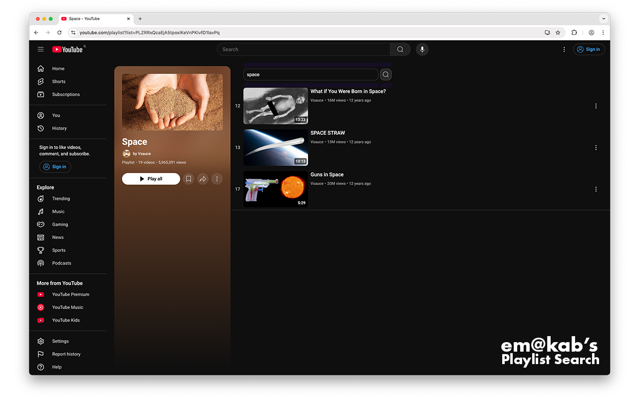 em@kab's YouTube Playlist Search - 截图 3