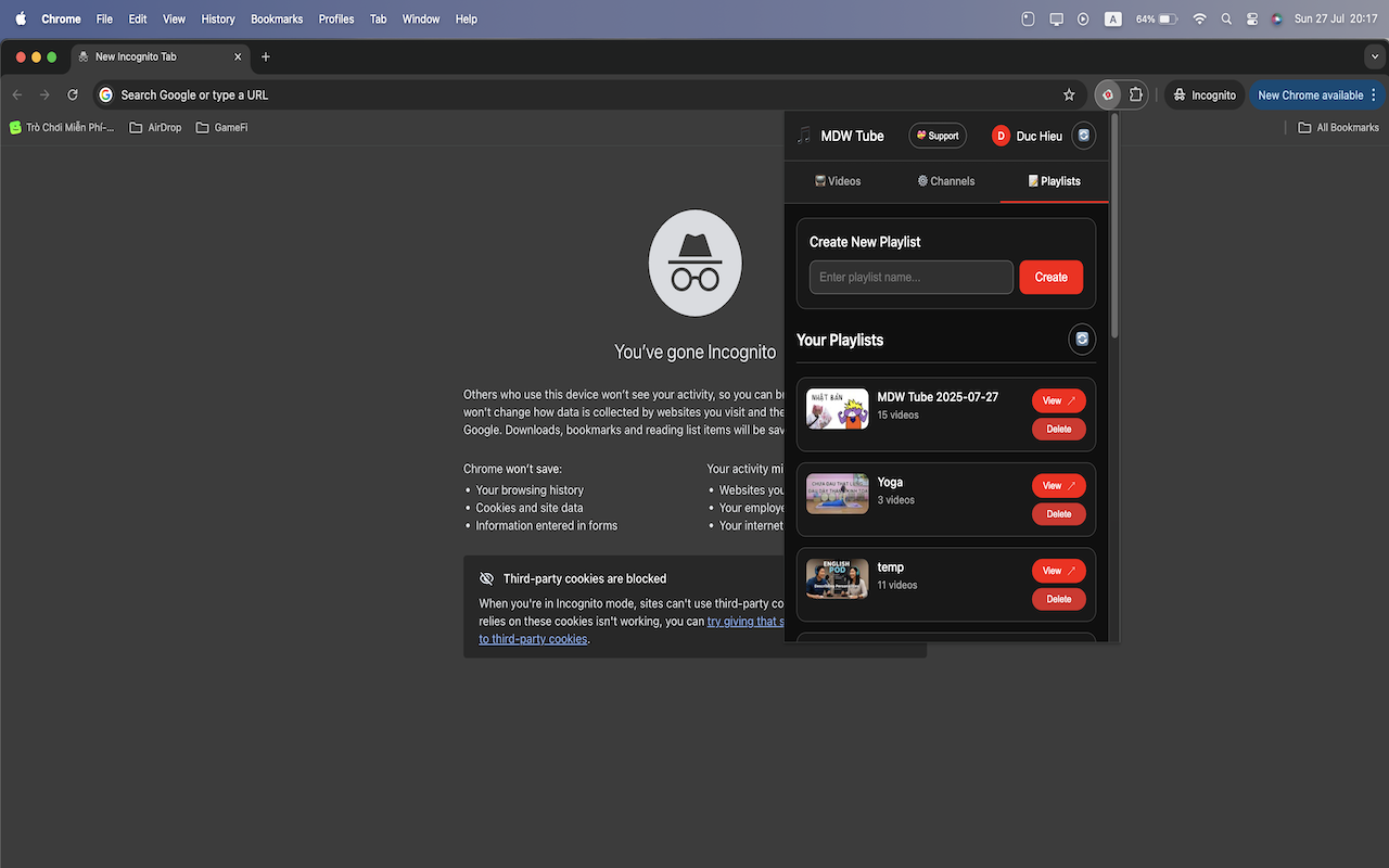 MDW Tube - YouTube Playlist Manager - 截图 1